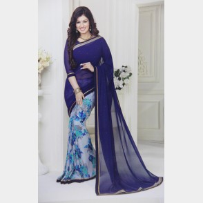 Vinay’s Soft Printed Georgette Sharee with all over rhine stone